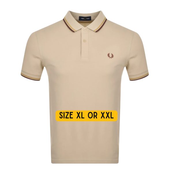 Fred Perry Twin Tipped Polo Beige XL or 2XL