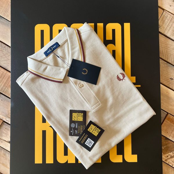 Fred Perry Twin Tipped Polo Beige XL or 2XL