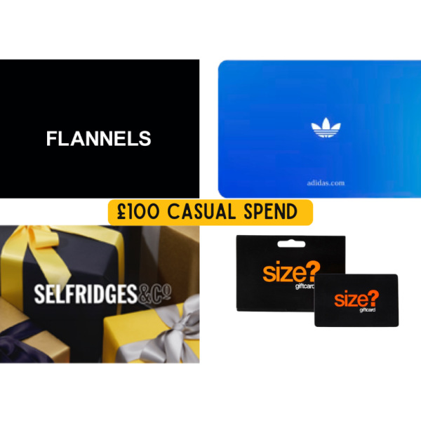 £100 Voucher - Flannels / adidas / Selfridges / Size? - Winner's choice - SOLD OUT