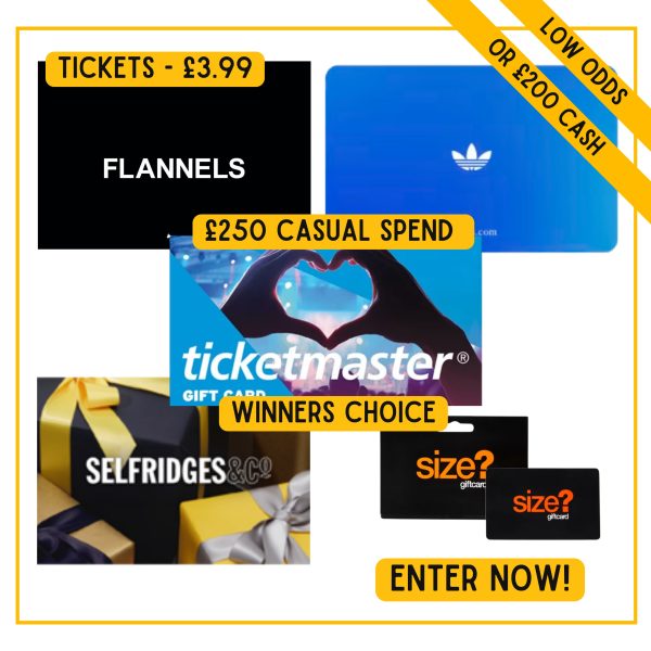 £250 Casual Voucher – Flannels / adidas / Selfridges / Size?/ Ticketmaster