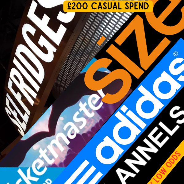 £200 Casual Voucher – Flannels / adidas / Selfridges / Size?/ Ticketmaster - low odds!