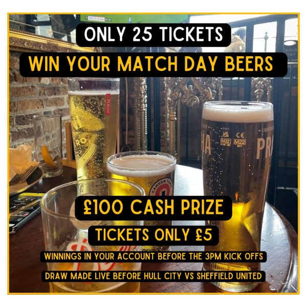 Win Your Matchday Beers #1 - £100 Cash Prize - drawn live Saturday 4th October!