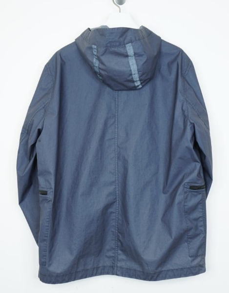 PRE LOVED - Stone Island Avio Blue Aggressive Gommato Hooded Jacket - XL