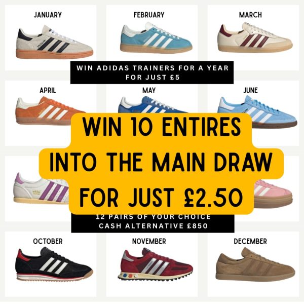 Win 10 Entries into our Trainers for a Year Draw!