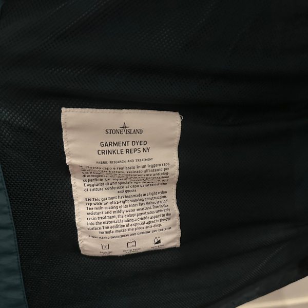 Stone Island Teal Crinkle Reps NY Hooded Jacket XL - Pre Loved